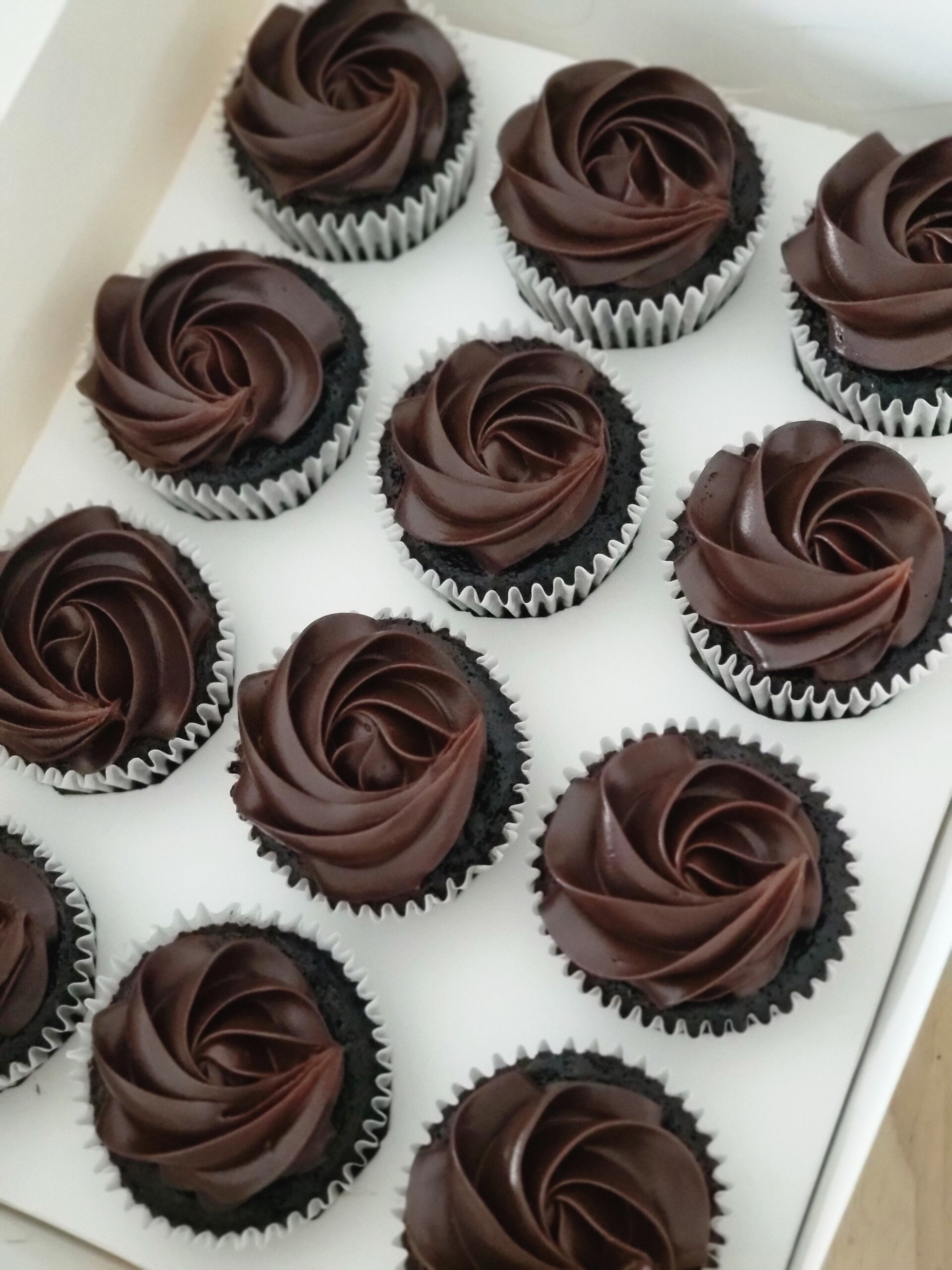 Moist Chocolate Cupcakes with Chocolate Ganache Frosting - 12 Piece Set - Image 2